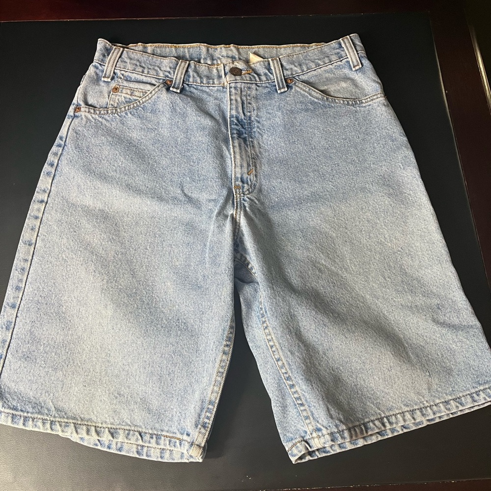 Vintage Men's Light Blue Denim Shorts